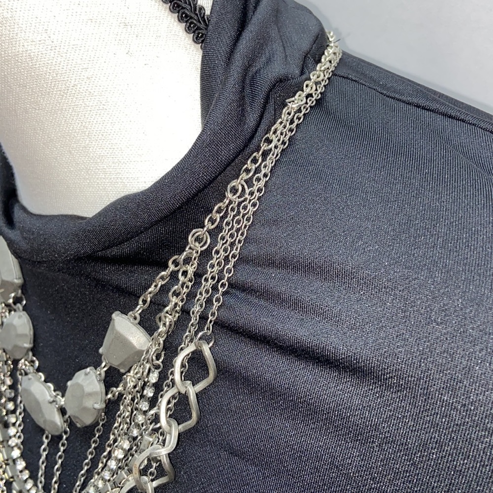 NWOT Multi-Chain & Rhinestone Victorian-Gothic Necklace - Picture 7 of 11